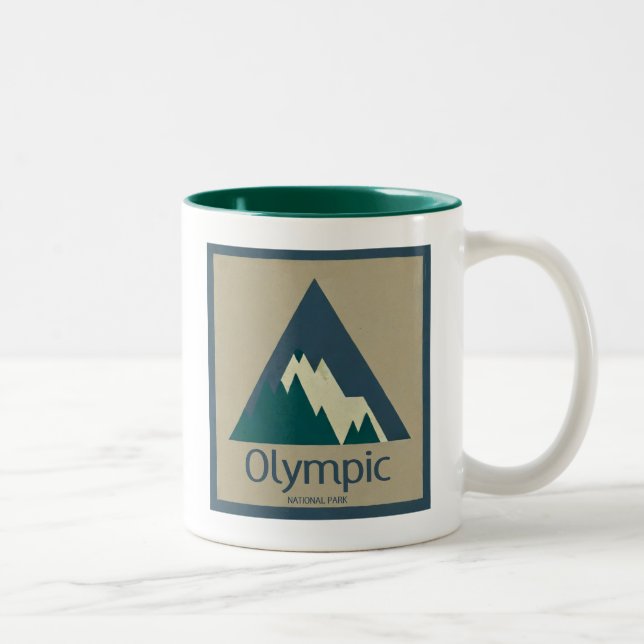 Olympic National Park Rustic Zweifarbige Tasse (Rechts)