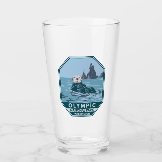 Olympic National Park Sea Otter Vintag Glas (Vorderseite)