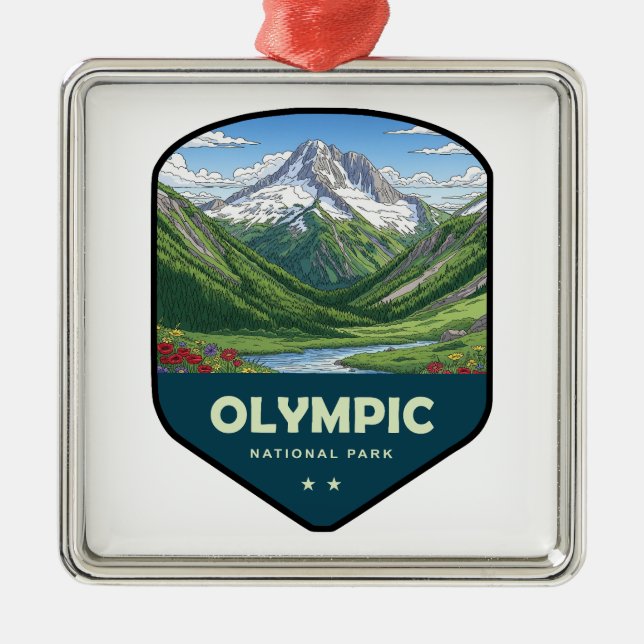 Olympic National Park Shield Ornament Aus Metall (Vorne)