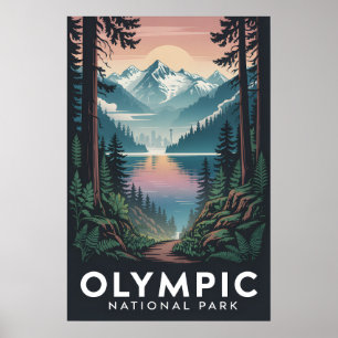 Olympic National Park   Vintage Reiseplakat Poster