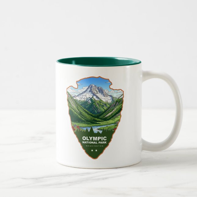 Olympic National Park Washington Arrowhead Zweifarbige Tasse (Rechts)