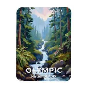 Olympic National Park Washington Reise Kunst Magnet
