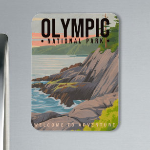 Olympic National Park Washington Vintag Souvenir Magnet