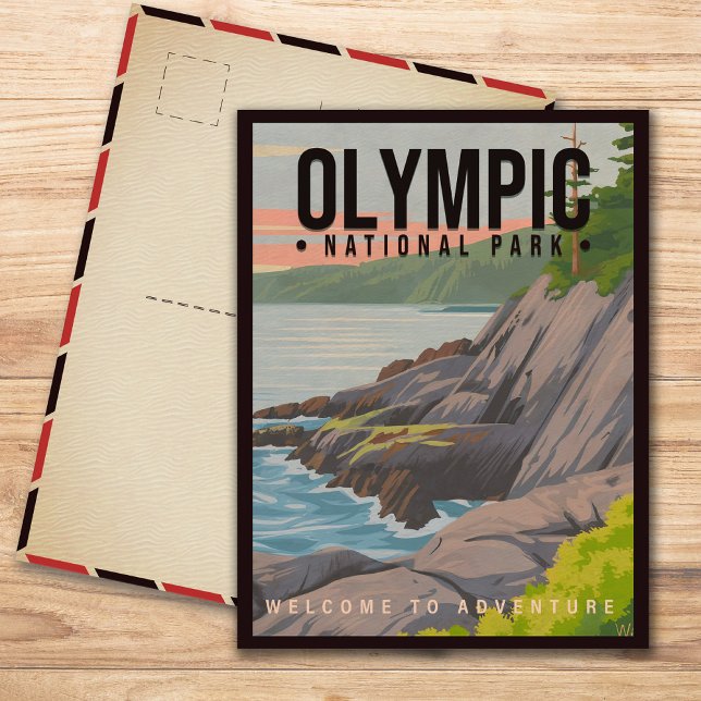 Olympic National Park Washington Vintag Souvenir Postkarte (Von Creator hochgeladen)