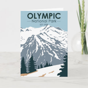 Olympic National Park Washington Vintage-Design Karte