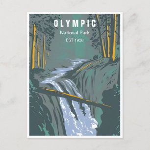 Olympic National Park Washington Vintage Postkarte