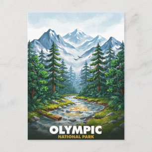 Olympic-Nationalpark Gebirgsfluss Reise Postkarte