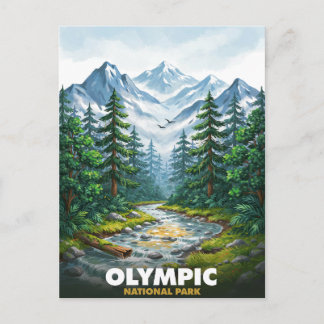 Olympic-Nationalpark Gebirgsfluss Reise Postkarte