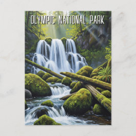 Olympic Nationalpark Hoh-Regenwald Wasserfall Postkarte