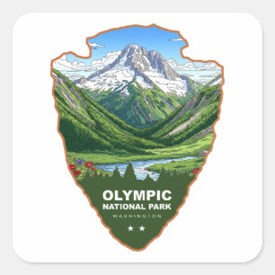 Olympic-Nationalpark Washington Arrowhead Quadratischer Aufkleber