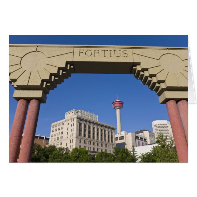 Olympic Plaza und Calgary Tower, Alberta, Kanada (Vorderseite (Horizontal))
