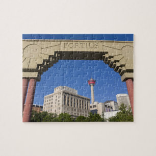 Olympic Plaza und Calgary Tower, Alberta, Kanada Puzzle