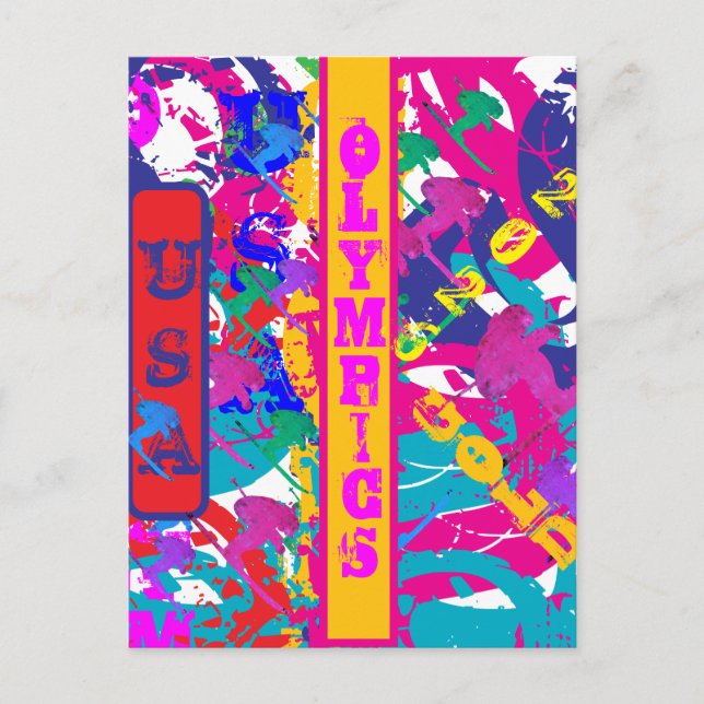 OLYMPIC SKIING POSTKARTE (Vorderseite)