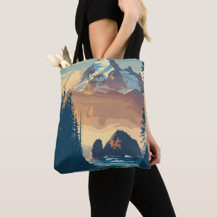 Olympic Washington Vintage Travel Illustration