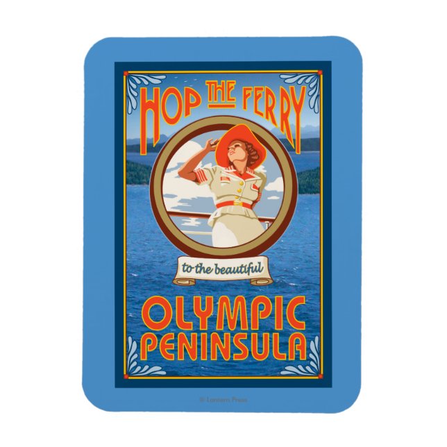 Olympische Halbinsel, Washington Hop the Ferry Magnet (Vertikal)