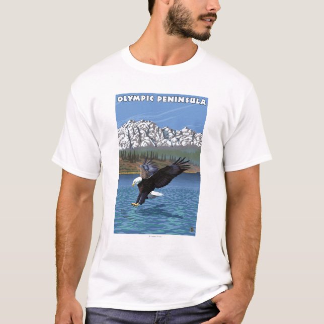Olympische Halbinsel, WashingtonFishing Eagle T-Shirt (Vorderseite)