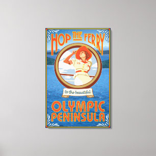 Olympische Halbinsel, WashingtonHop die Fähre Leinwanddruck