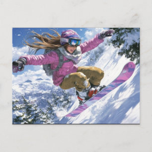 Olympische Winterspiele 2026 Frauen Snowboard Half Feiertagspostkarte