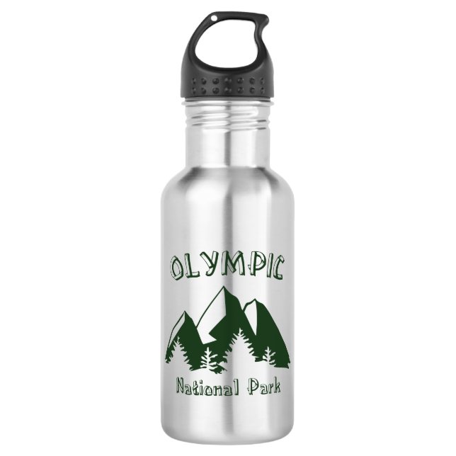 Olympischer Nationalpark Edelstahlflasche (Vorderseite)