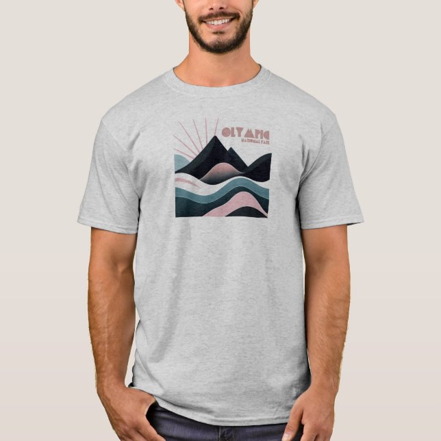 Olympischer Nationalpark: Farbenfrohe Hügel T-Shirt (Vorderseite)