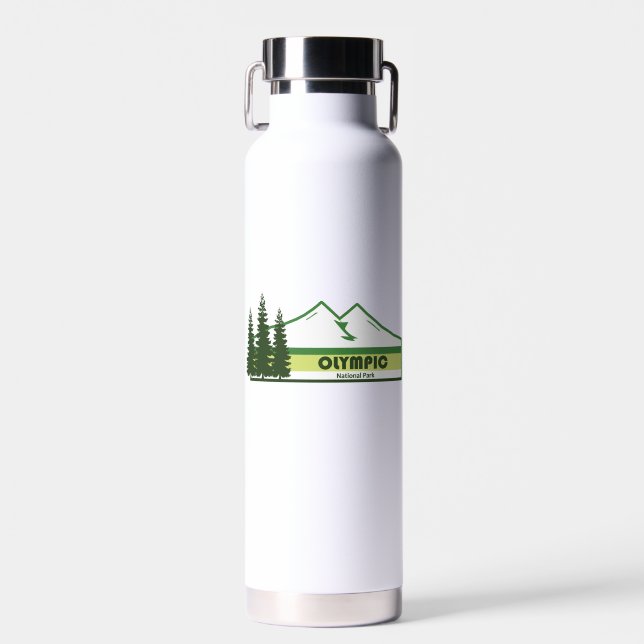 Olympischer Nationalpark Grüne Streifen Trinkflasche (Vorne)