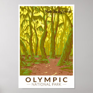 Olympischer Nationalpark Hoh Rainforest Art Poster