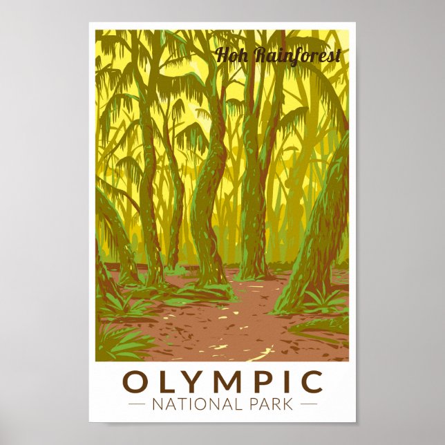 Olympischer Nationalpark Hoh Rainforest Art Poster (Vorne)