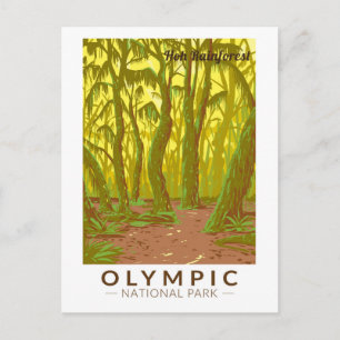 Olympischer Nationalpark Hoh Rainforest Art Postkarte