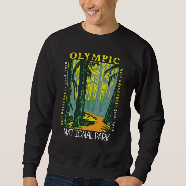 Olympischer Nationalpark Hoh Regenwald erschüttert Sweatshirt (Vorderseite)