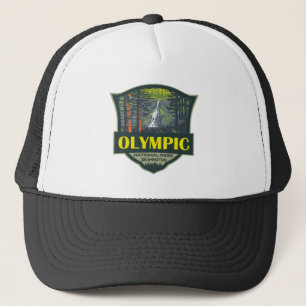 Olympischer Nationalpark Illustration Retro Truckerkappe