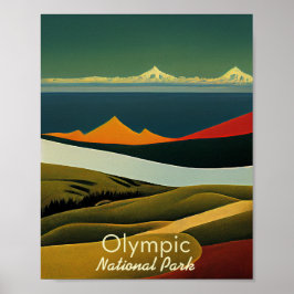 Olympischer Nationalpark Minimalistisch Poster