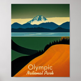 Olympischer Nationalpark Minimalistisch Poster