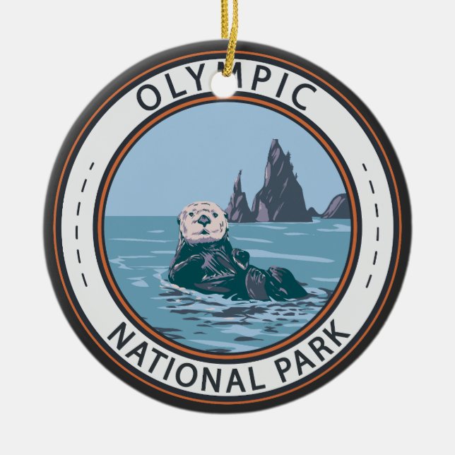 Olympischer Nationalpark Otter Circle Keramik Ornament (Vorne)