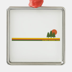 Olympischer Nationalpark Pine Trees Ornament Aus Metall