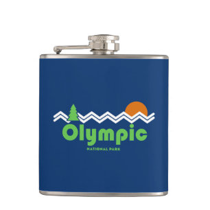 Olympischer Nationalpark Retro Flachmann
