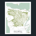 Olympischer Nationalpark Retro Street Karte Poster<br><div class="desc">Olympischer Nationalpark Retro Street Karte</div>
