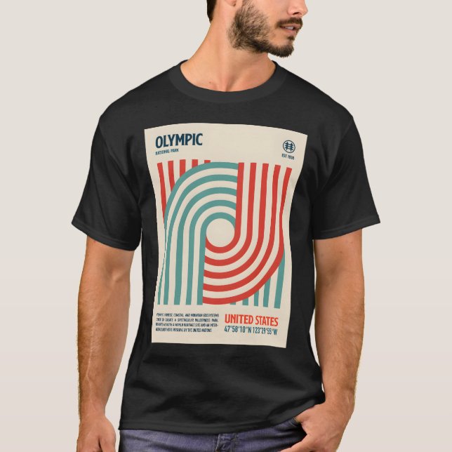 Olympischer Nationalpark Retro T-Shirt (Vorderseite)