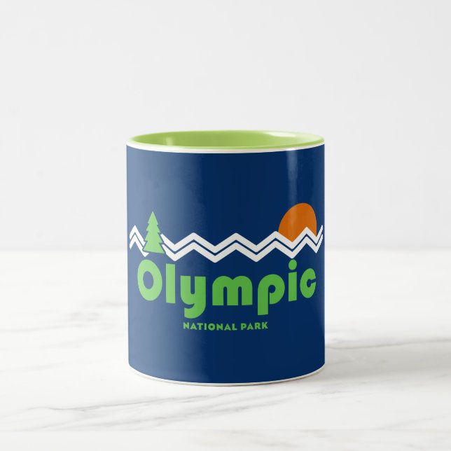 Olympischer Nationalpark Retro Zweifarbige Tasse (Mittel)