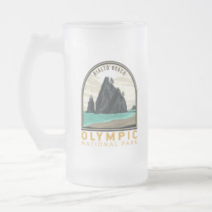 Olympischer Nationalpark Rialto Beach Vintages Emb Mattglas Bierglas