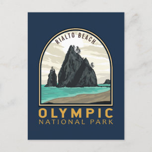 Olympischer Nationalpark Rialto Beach Vintages Emb Postkarte