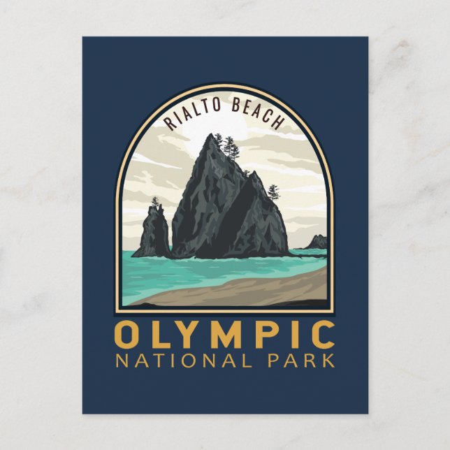 Olympischer Nationalpark Rialto Beach Vintages Emb Postkarte (Vorderseite)