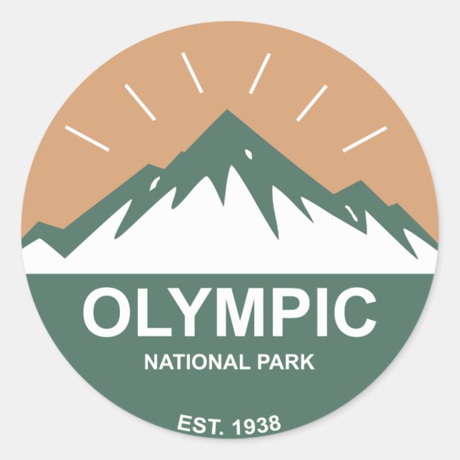 Olympischer Nationalpark Runder Aufkleber (Vorderseite)