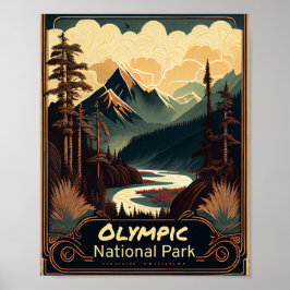 Olympischer Nationalpark Vintag Poster