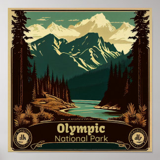 Olympischer Nationalpark Vintag Poster