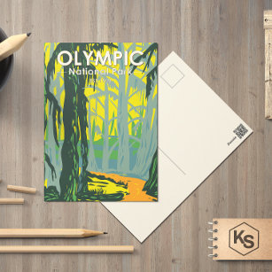 Olympischer Nationalpark Washington Hoh Rainforest Postkarte