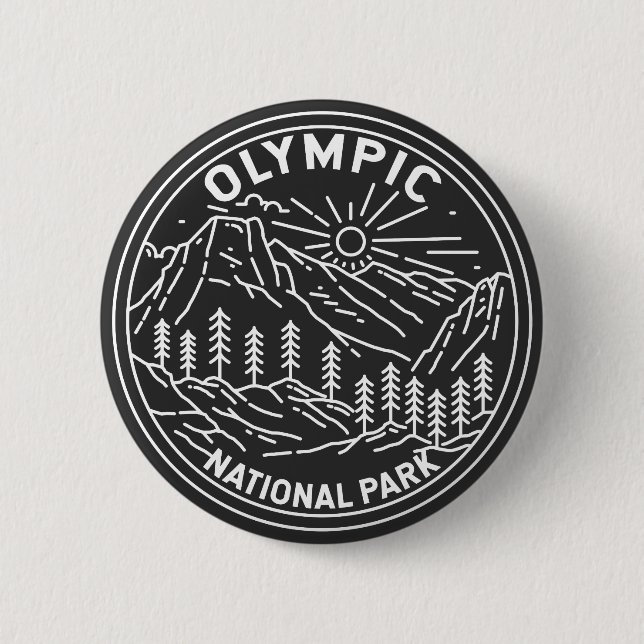 Olympischer Nationalpark Washington Monoline  Button (Vorderseite)