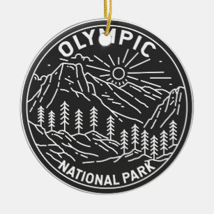 Olympischer Nationalpark Washington Monoline Keramik Ornament