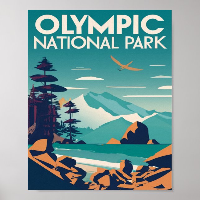 Olympischer Nationalpark Washington Rocky Beach Poster (Vorne)