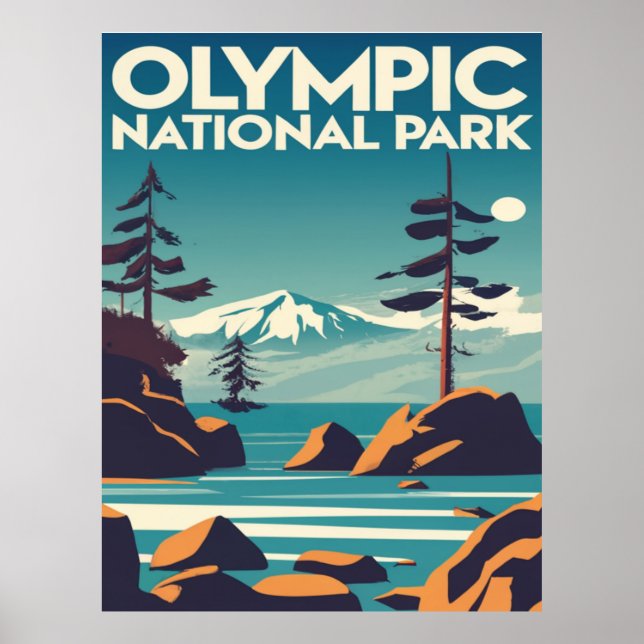 Olympischer Nationalpark Washington Rocky Beach Poster (Vorne)