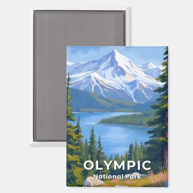 Olympischer Nationalpark | Washington Travel Paint Magnet (Vorderseite/Rückseite)